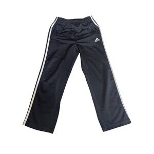 Adidas Kids Track Pants Size 5 Boys Classic Black and White 3 stripes